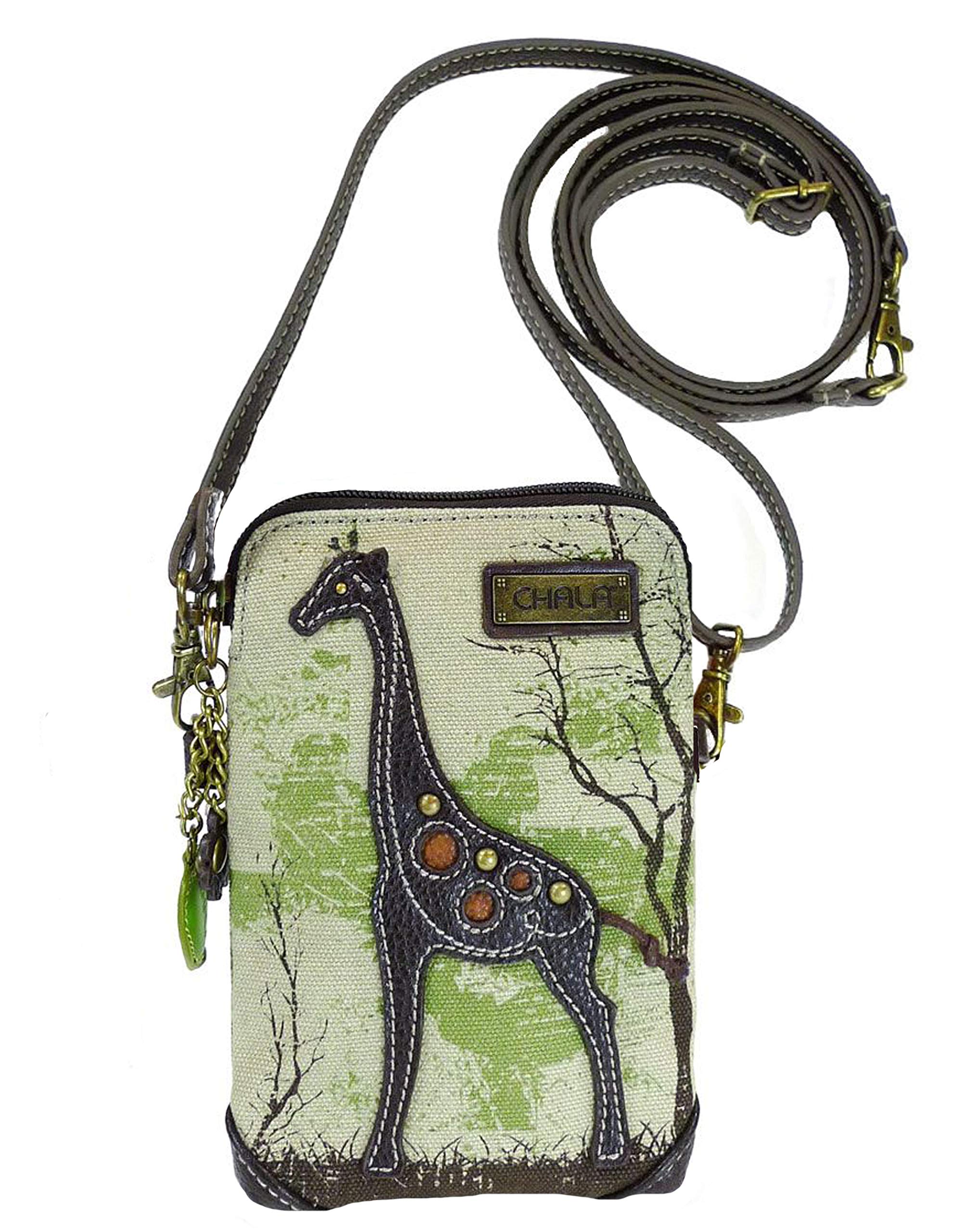Chala Safari Giraffe Print Crossbody Phone Purse - Adjustable Convertible Strap for Women | Perfect for Travel, Shopping & Everyday Use
