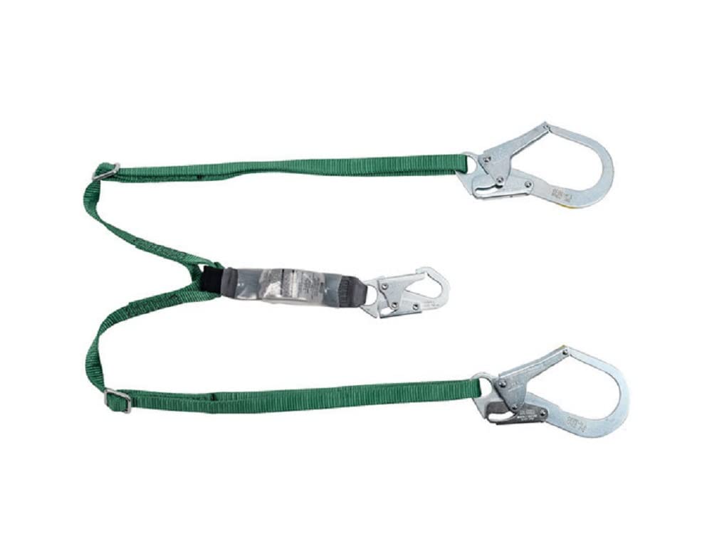 MSA Safety Shock-Absorbing Lanyard - ANSI Compliant Fall Protection, Green - Ideal for Construction, Roofing & Industrial Work Safety