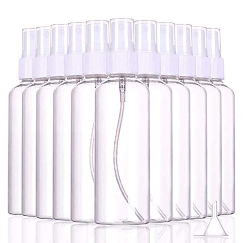 Hunky Dory 12-Pack 50ml Empty Clear Plastic Refillable Fine Mist Spray Bottles for Hand Sanitizer, Toner, Perfume, Lotion & Essential Oils | Travel, Home & Salon Use