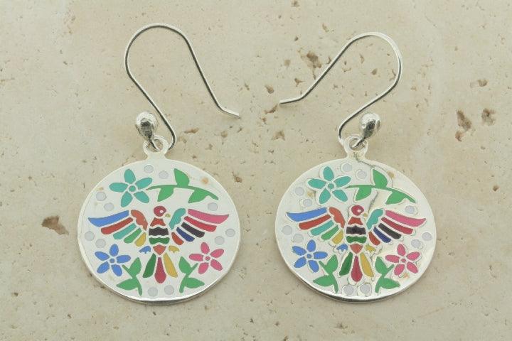 Vibrant Multi-Color Enamel Day of the Dead Drop Earrings - Mexican Sugar Skull Dangle Earrings for Halloween, Dia de los Muertos Celebration & Festival Costume Jewelry