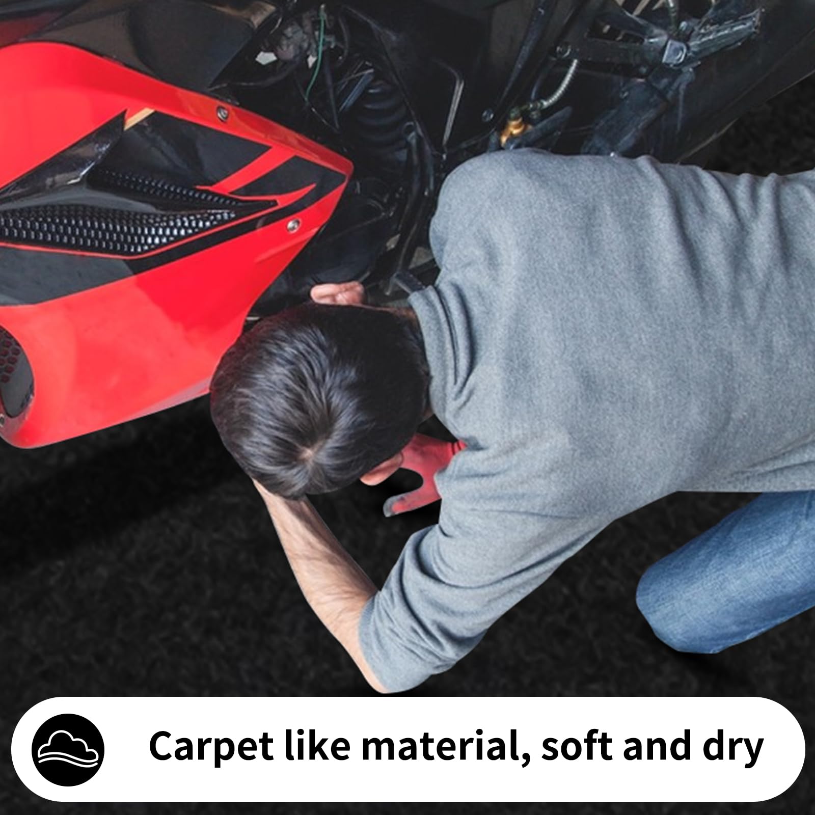 AAIN Heavy Duty Garage Floor Mat 17' x 7'4