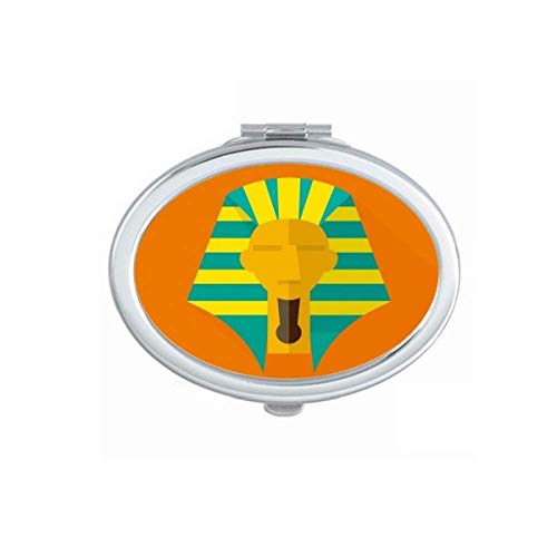 DIYthinker Ancient Egypt Abstract Pattern Pharaoh Mirror - Portable Foldable Double-Sided Makeup Mirror with Stand (Perfect for Travel, Home Vanity & Professional Makeup Artists)