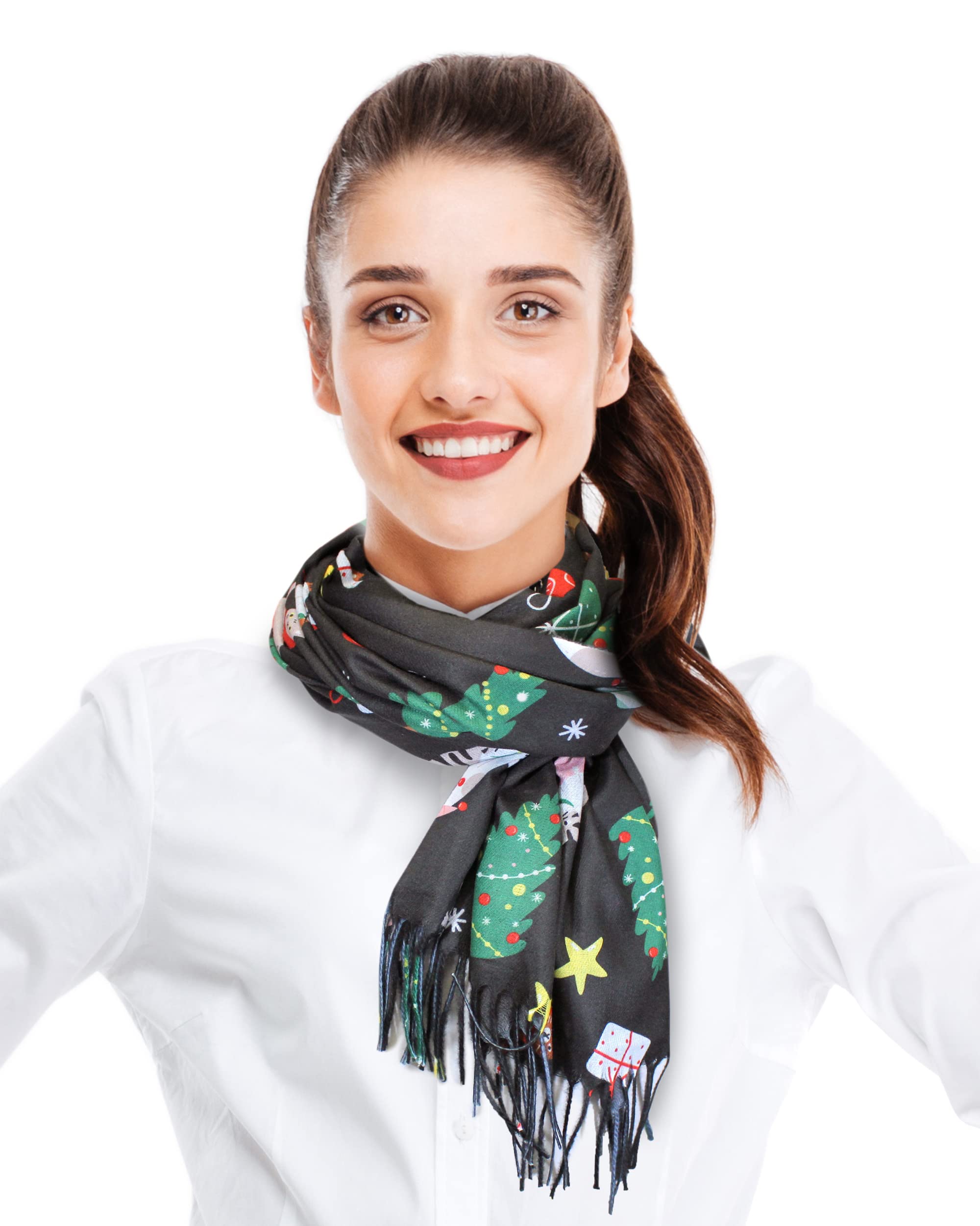 CBC Crown Christmas Dog Cat Scarf - Soft 25x75 Shawl for Pet Lovers