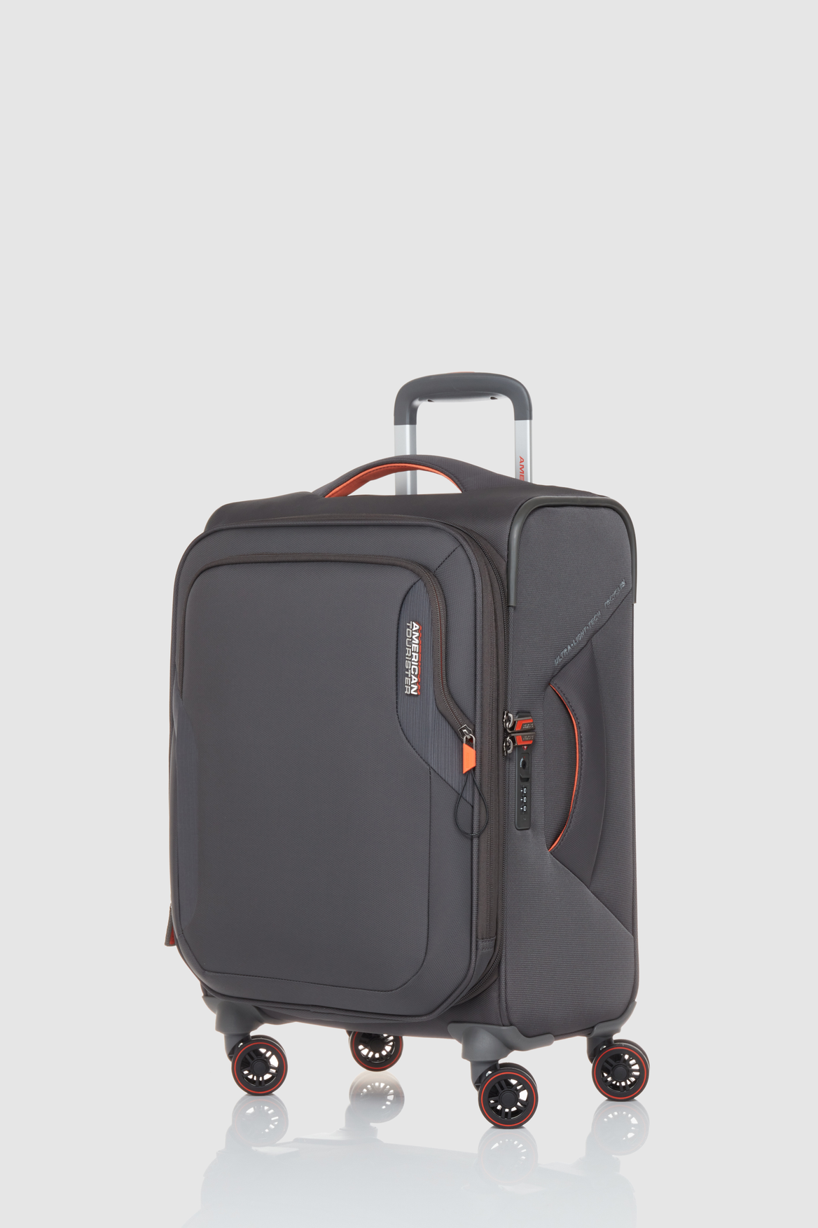 American Tourister Applite 5.0 55/20 Expandable Carry-On Luggage - Lightweight Spinner Suitcase with 4 Wheels, Grey - Perfect for Business Travel & Weekend Getaways