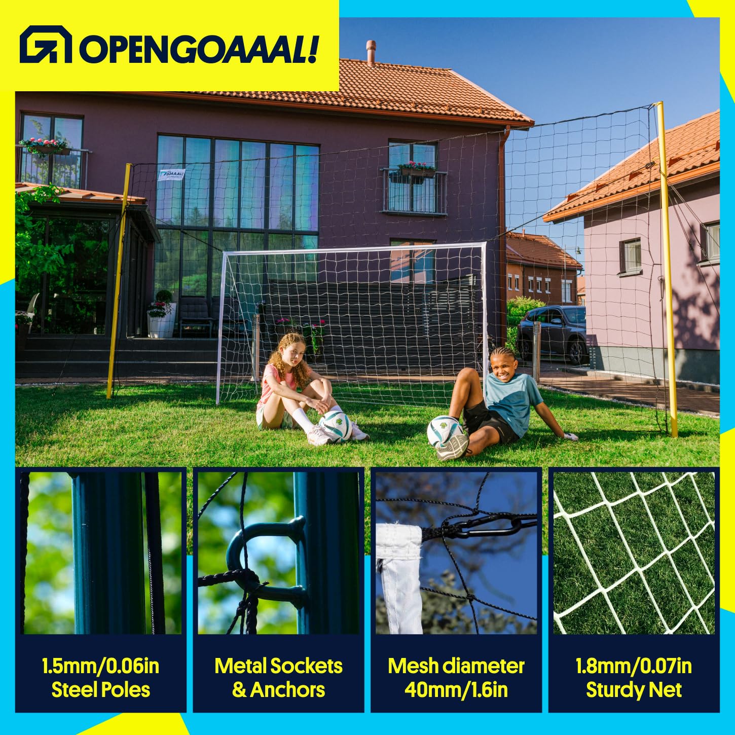 All-in-One Soccer Goal & Backstop Net with Rebounder - Professional Backyard Soccer Training Equipment for Kids & Adults | Perfect for Solo Practice, Team Drills & Backyard Games