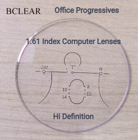 BCLEAR 1.61 Index Blue Light Blocking Progressive Lenses for Computer & Office Use - Reduce Eye Strain for Digital Screen Workers