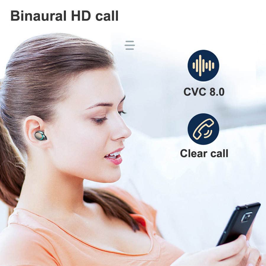 F9-5C Wireless Earbuds with 9D HiFi Stereo Sound, IPX7 Waterproof, LED Display & Bluetooth 5.0 - Perfect for Gaming, Workouts, and Commuting