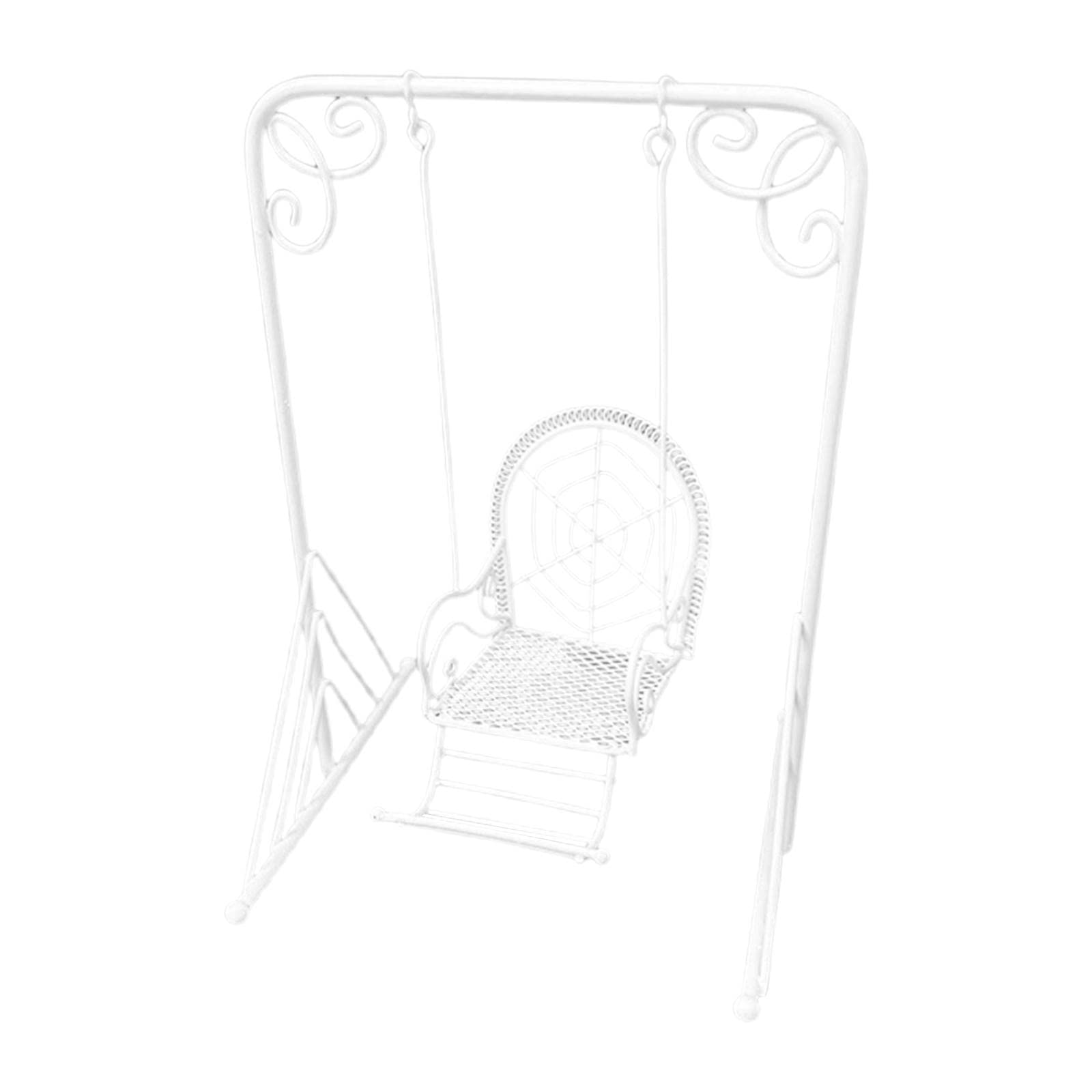 Miniature Metal Dollhouse Swing Rocking Chair - 1:12 Scale Living Room Furniture for Doll House, Garden & Model Decor - Perfect for DIY Miniature Scenes, Doll Accessories & Collectible Displays