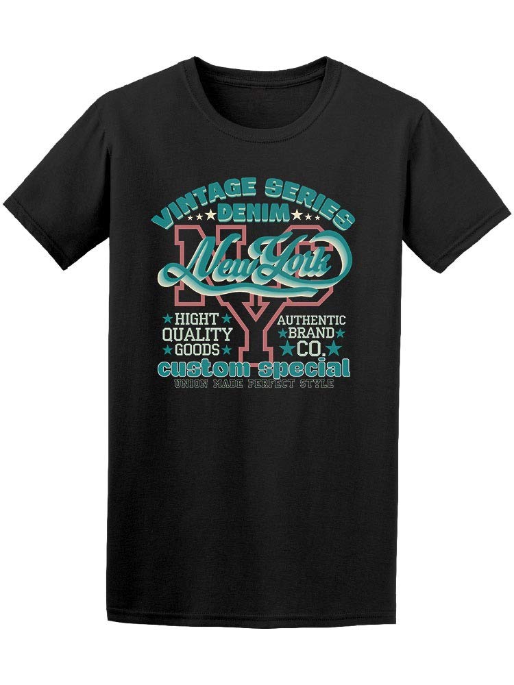 Vintage Series Distressed Denim New York Graphic Tee for Men - Casual Streetwear & Urban Fashion Staple