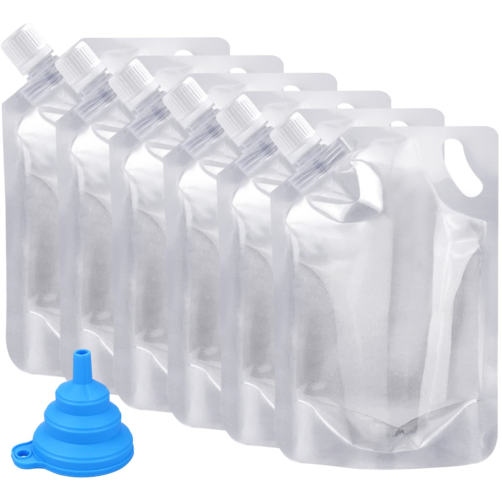 Leak-Proof 32 oz Plastic Flask Set with Funnel for Cruise & Travel - 6 Pack Rum Runners | Perfect for Vacations, Beach Trips & Outdoor Adventures