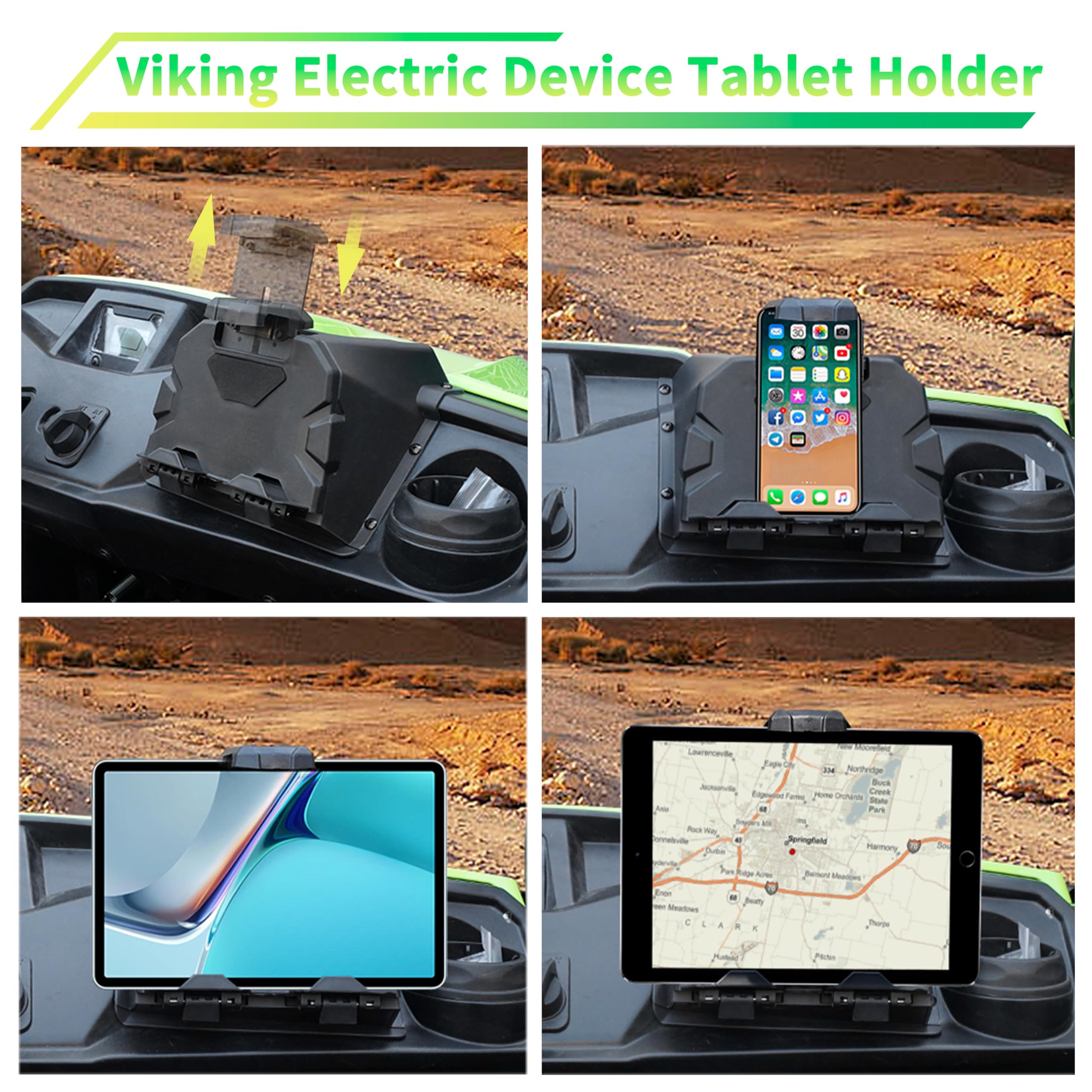 POKIAUTO Adjustable Universal Tablet GPS Phone Mount Holder with Storage Box for Honda Pioneer 500 (2015-2023) & 520 (2021-2023) - Car Accessories for Off-Road Navigation, Camping & Outdoor Adventures