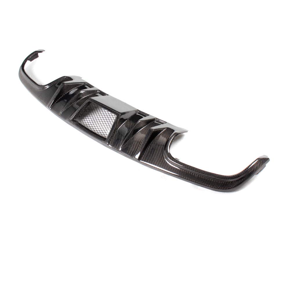 IKON MOTORSPORTS Rear Diffuser for 2008-2011 Mercedes-Benz C Class W204 C63 | Matte Carbon Fiber & FRP R-Style Rear Bumper Lip Spoiler Wing | 2009 2010 Model Year | Enhance Aerodynamics & Sporty Look for Street Racing & Car Shows