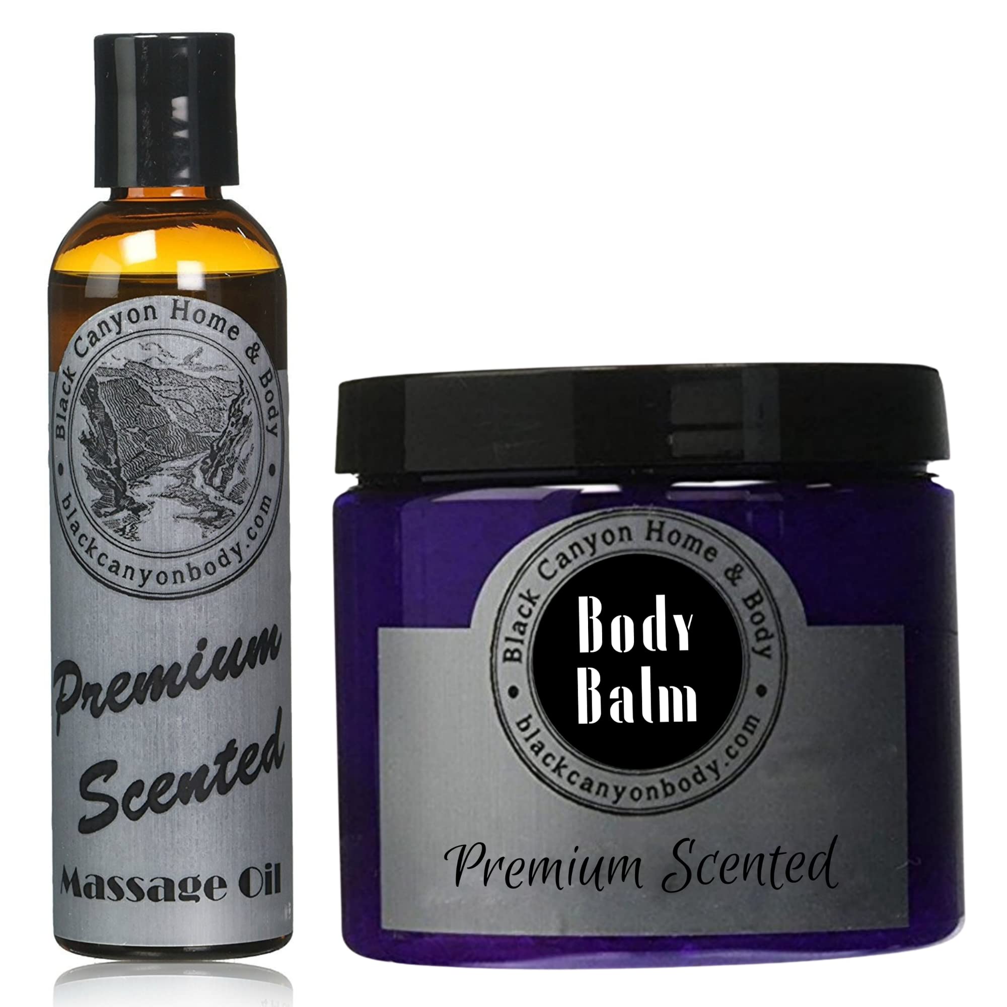 Black Canyon Pomegranate Mango Scented Massage Oil & Body Balm - Relaxing Aromatherapy for Couples & Spa Treatments - Perfect for Romantic Evenings & Self-Care Rituals