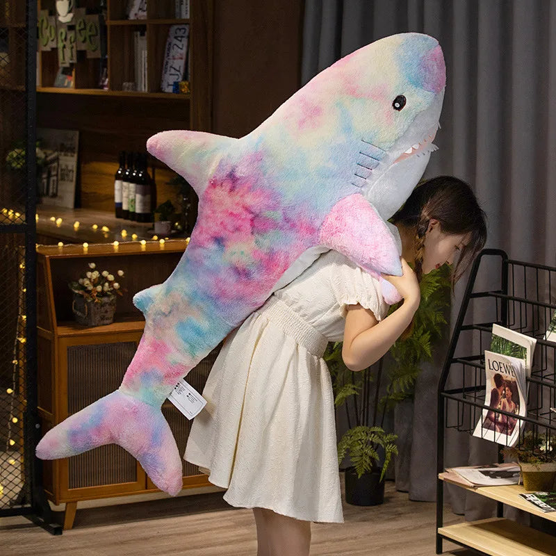 60-140cm Cute Colorful Shark Plush Toy - Giant Soft Stuffed Animal Pillow for Kids, Baby Girls Gifts | Perfect for Cuddling, Nursery Decor & Sleep Comfort