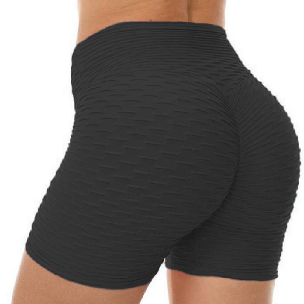 Women's High Waist Yoga Shorts - Elastic Honeycomb Workout Shorts for Butt Lifting, Fitness, Running & Training | Perfect for Gym, Home Exercise & Active Lifestyle