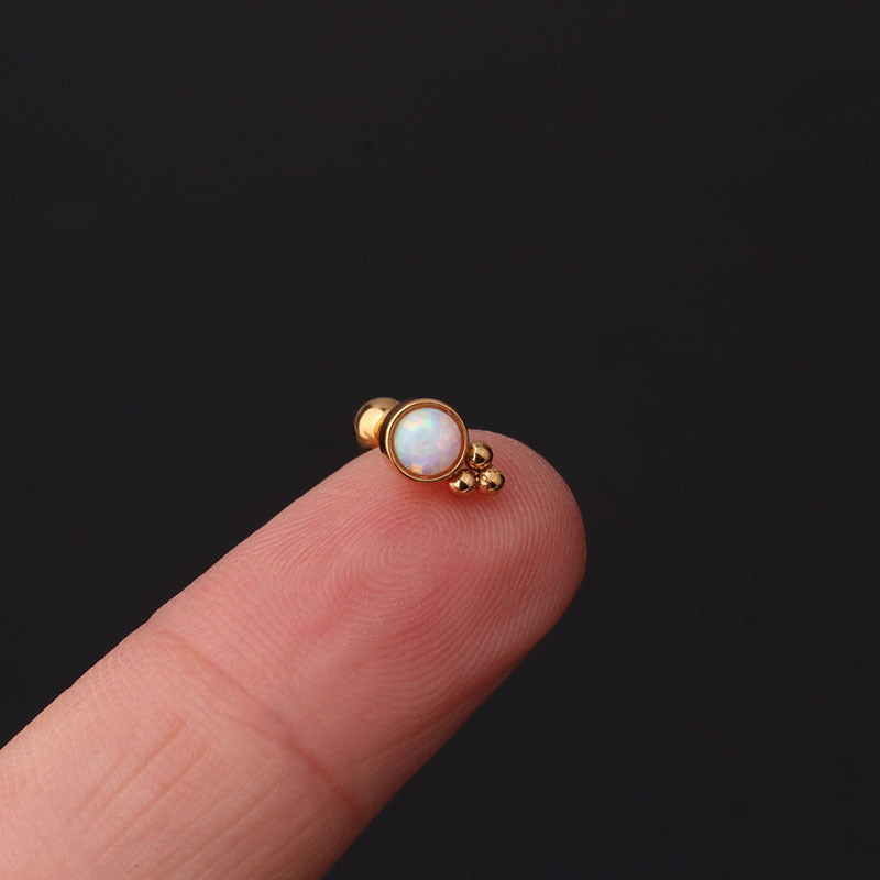 20G Cartilage Opal Stud Earrings for Conch Tragus Helix - Hypoallergenic Surgical Steel Ear Jewelry for Women | Perfect for Daily Wear, Parties & Special Occasions