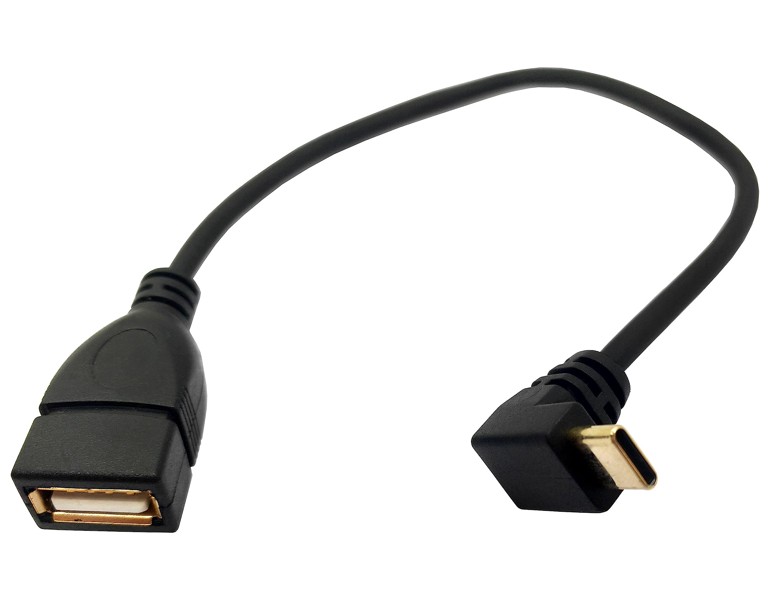 USB C to USB Adapter 3.1 - Gold Plated Type C Male to USB A Female OTG Cable (10 Inch, 90 Degree) - Fast Data Transfer & Charging for MacBook, Samsung Galaxy, iPad Pro & More Devices