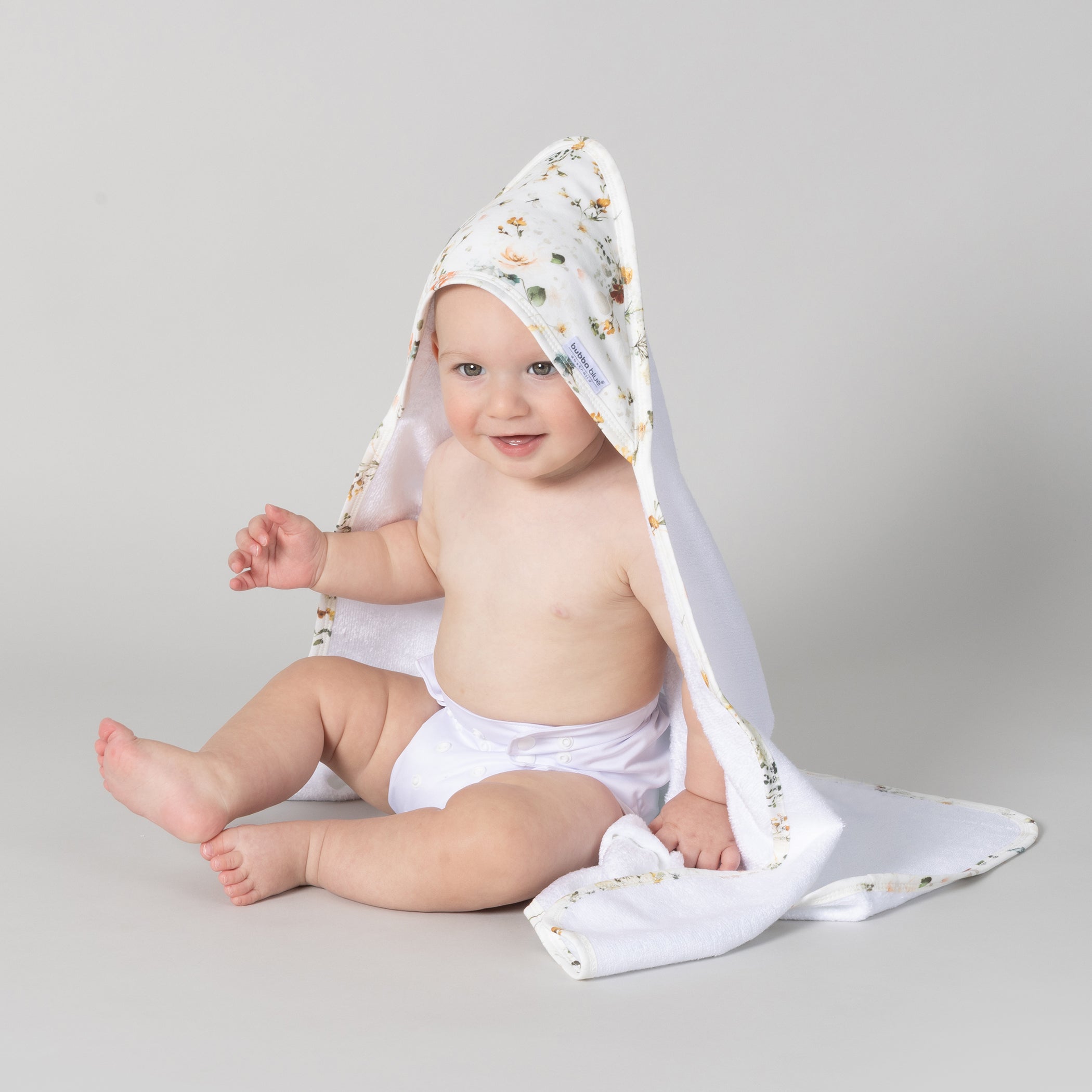Soft & Absorbent Peonies Bamboo 2-Pack Hooded Baby Towels for Bath Time, Swimming & Spa - Hypoallergenic & Eco-Friendly
