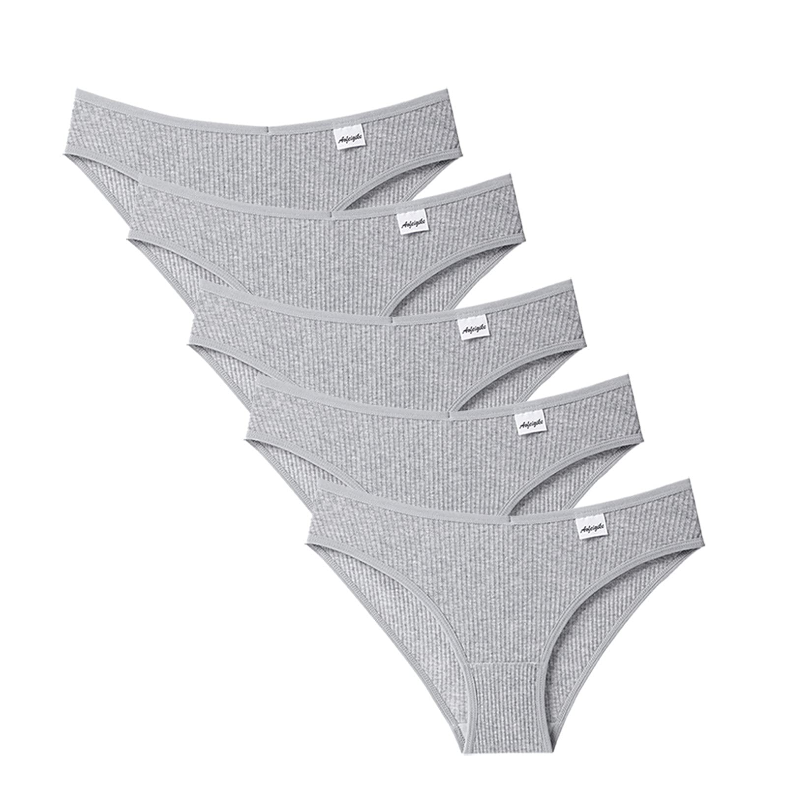 Multi-Pack Women's Sexy Ribbed Briefs - Cotton Stretch Panties, Breathable Low Rise Thongs & T-Back Underwear for Everyday Comfort | Perfect for Workout, Sleepwear and Daily Use