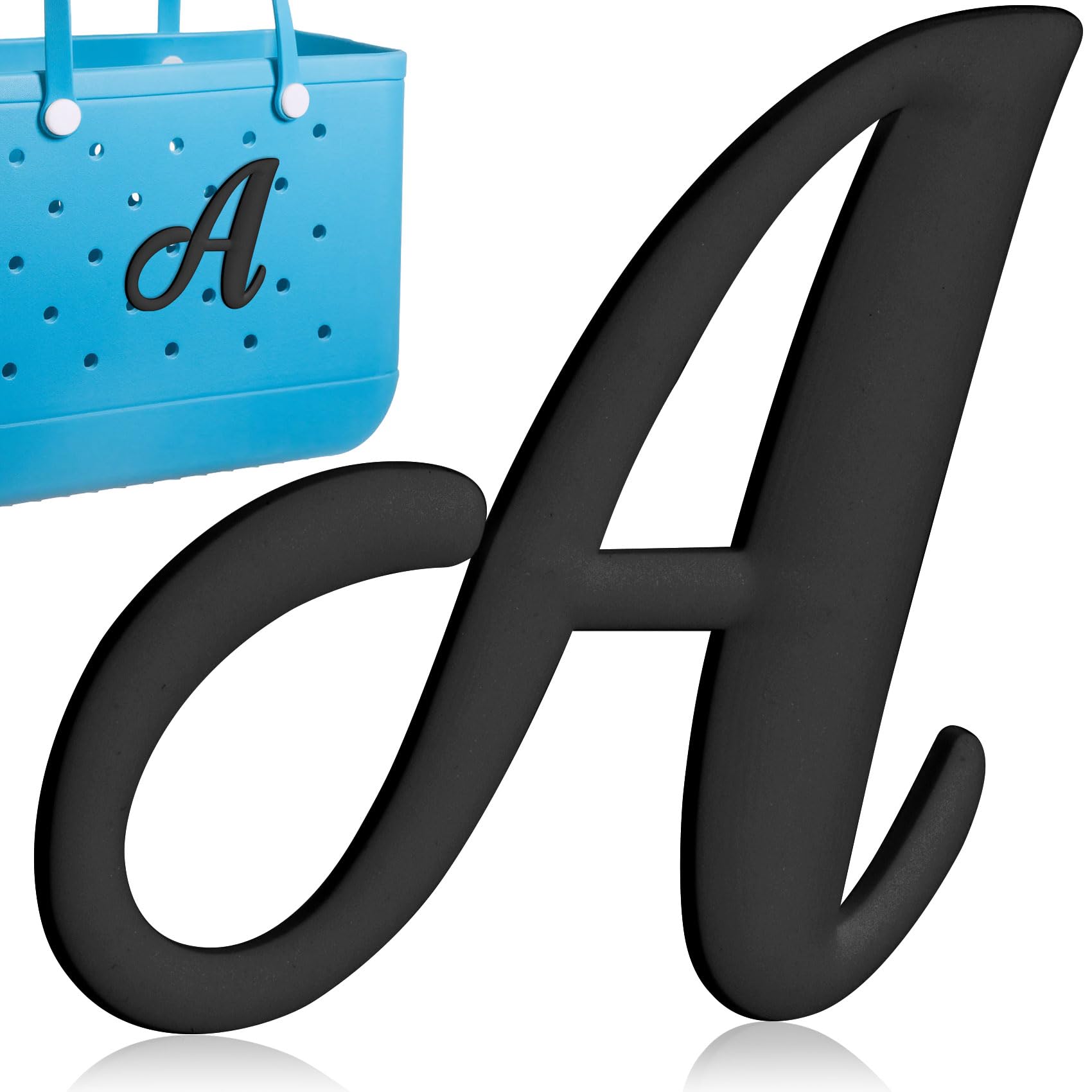 Joez Alphabet Letter Charms for Bogg Bag - Decorative Letter Accessories for Beach Bags, Totes & Handbags - Black | Perfect for Personalizing Beach Essentials, Pool Parties & Summer Accessories