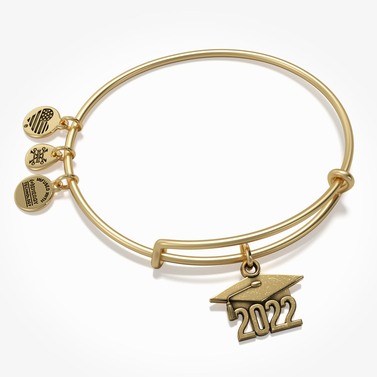 2022 Graduation Cap Charm Bangle Bracelet - Elegant Silver Plated Jewelry for Graduates - Perfect Gift for High School & College Graduation Ceremonies