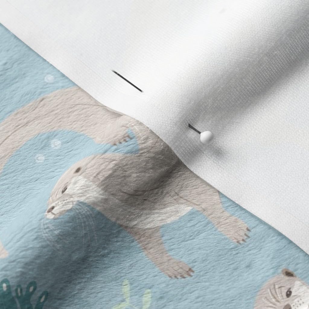 Otters Sea Ocean Printed Minky Fabric Fat Quarter - Soft Plush Fabric for Sewing Baby Blankets, Quilt Backing & DIY Crafts - Perfect for Nursery Decor, Baby Gifts & Cozy Home Projects