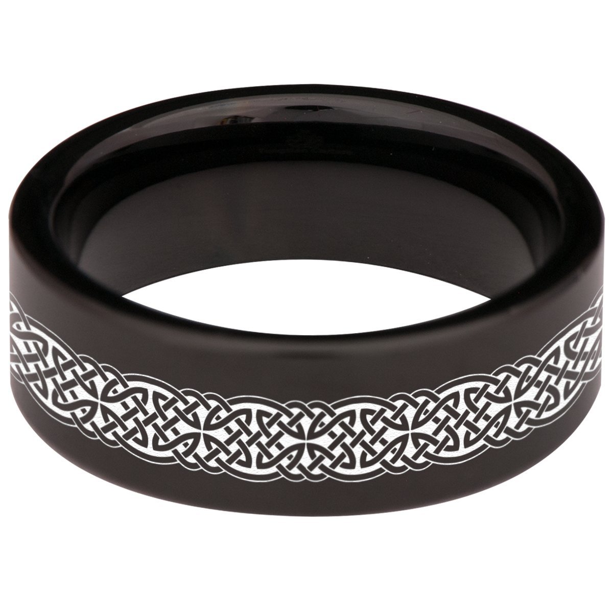 Tungsten Carbide Viking Wolf Ring for Men & Women - 8mm Wide Wedding Band, Anniversary Gift - Perfect for Outdoor Adventures & Norse Style Fashion