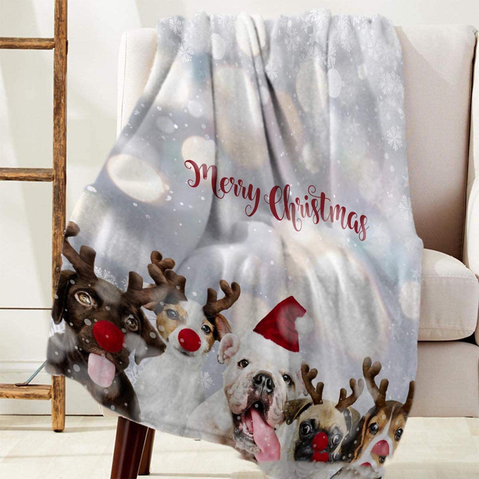 Muised Soft & Warm Christmas Winter Blanket - Cozy Fuzzy Throw for Sofa, Bed, or Couch - Luxurious Digital Print Plush Blanket - Perfect Gift for Women & Men - Great for Snuggling, Lounging, and Holiday Decor