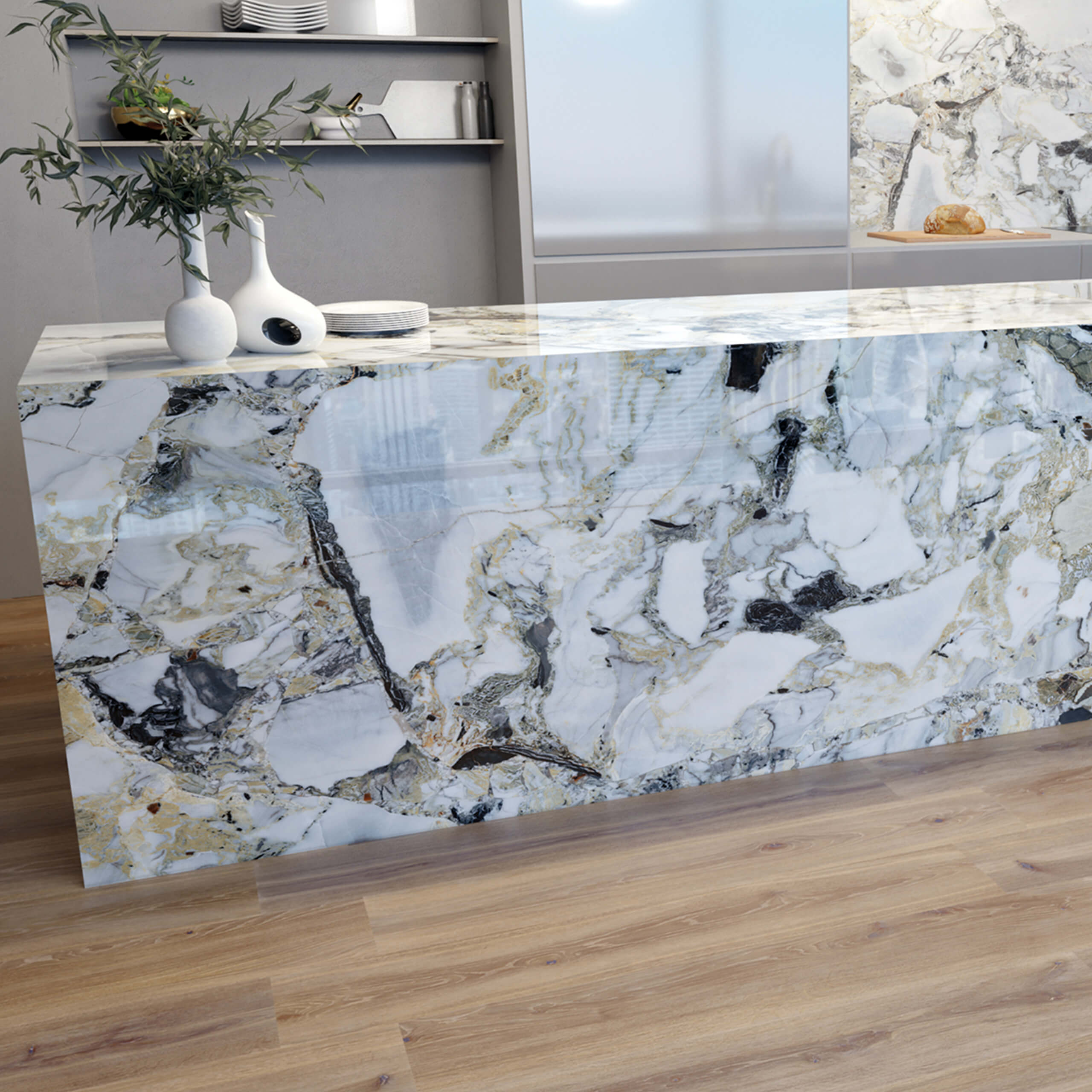 Premium Megaslim Slab White Beauty - 2800x1200x6mm Large Porcelain Panel | Perfect for Modern Kitchen Backsplash, Bathroom Walls & Contemporary Interior Design