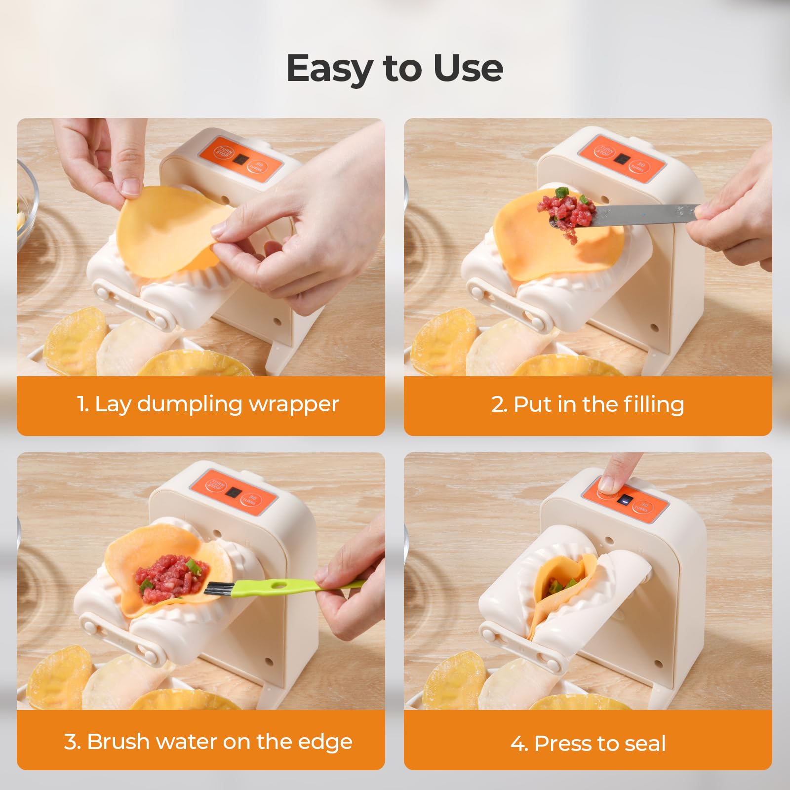 Electric Dumpling Maker Machine - Automatic Dumpling Wrapper & Filling Tool, 2000 RPM Cordless Operation, BPA-Free for Healthy Cooking | Perfect for Home Kitchen, Party Snacks & Asian Cuisine Preparation