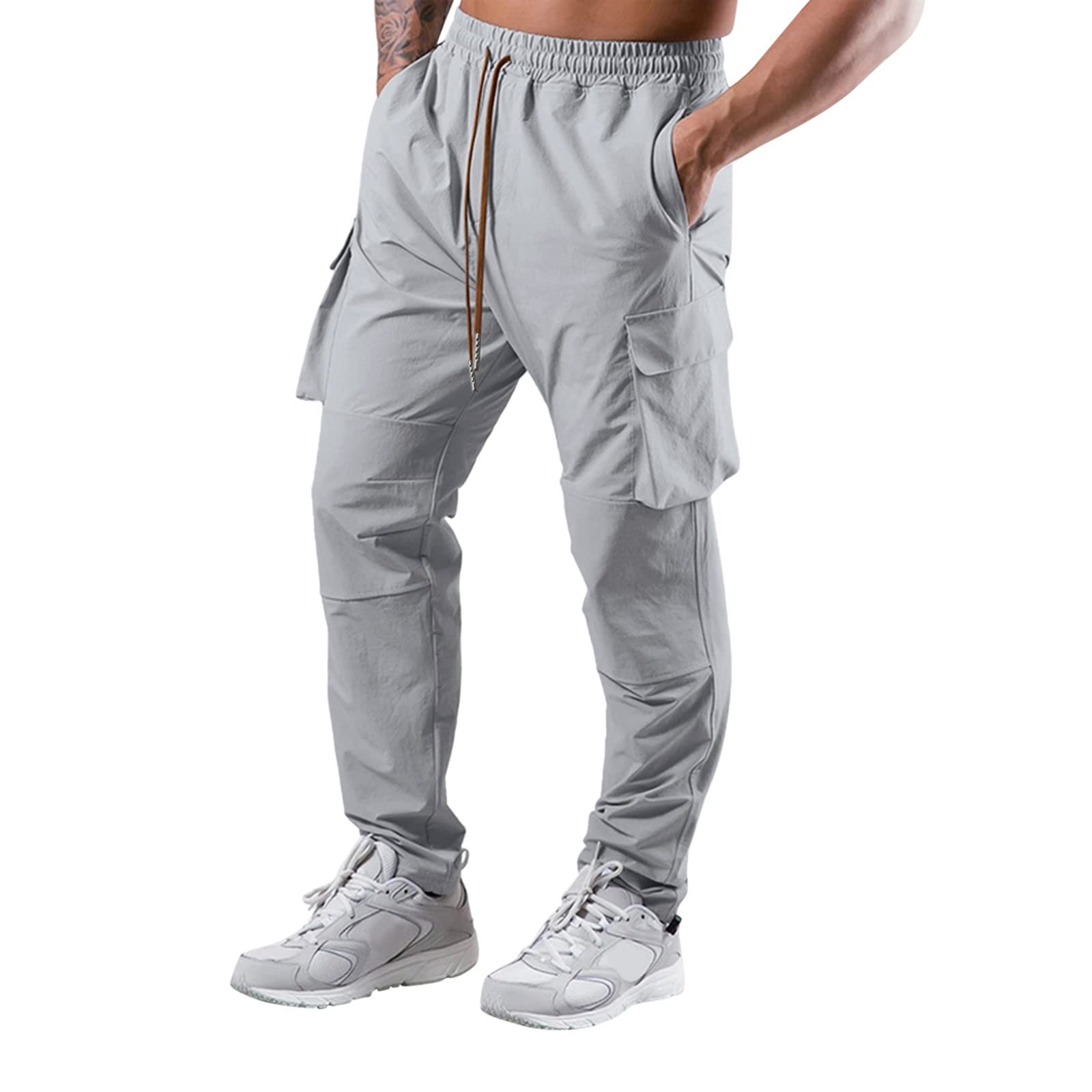AMTF 2022 Men's Joggers - Elastic Waist Gym Running Pants, Slim Fit Cargo Pants for Men, Stylish Plus Size Loose Casual Trousers | Perfect for Workout, Running, Gym & Everyday Wear