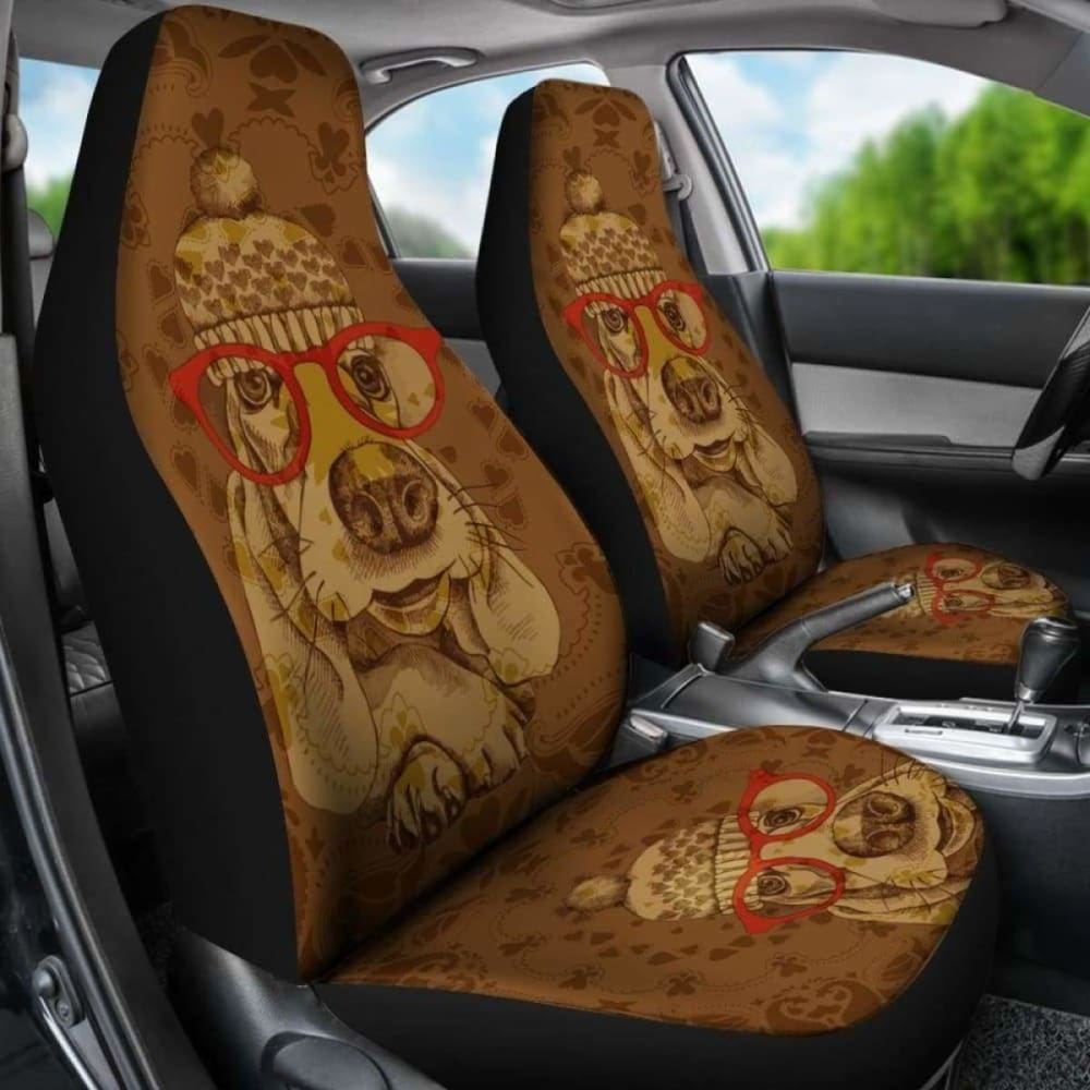 Premium Basset Hound Print Car Seat Covers - Universal Fit for Cars, SUVs & Trucks (9 Styles) - Waterproof & Nonslip Pet Protection for Road Trips & Daily Commutes