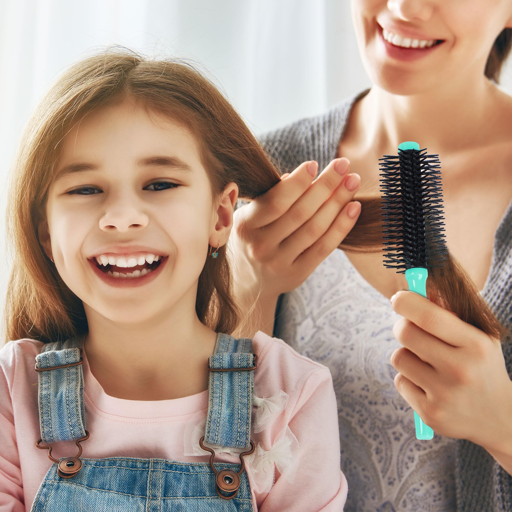 Professional Curly Hair Brush for Women & Men - Salon Styling Round Brush with Plastic Bristles for Wet Detangling & Wavy Hairstyles | Perfect for Home & Salon Use (1 Pack)