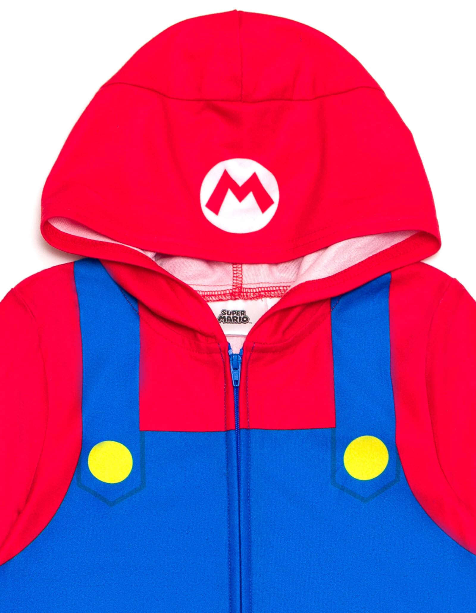 Super Mario Nintendo Zip Up Pajama Coverall for Toddlers (2T-5T) - Soft & Comfortable Sleepwear for Boys & Girls - Perfect for Bedtime, Playtime & Family Movie Nights