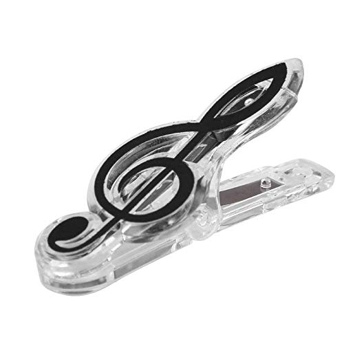 Premium Plastic Piano & Guitar Sheet Music Paper Clips - Musical Note Spring Holders for Piano, Guitar, Violin (Black) - Perfect for Organizing Sheet Music & Classroom Supplies