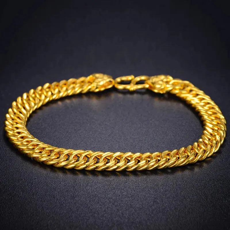 24K Pure Gold Bracelet for Men - 999 Solid Real Gold Bangle, Classic & Trendy Fine Jewelry, Luxury Gift for Him - Perfect for Weddings, Anniversaries, and Special Occasions