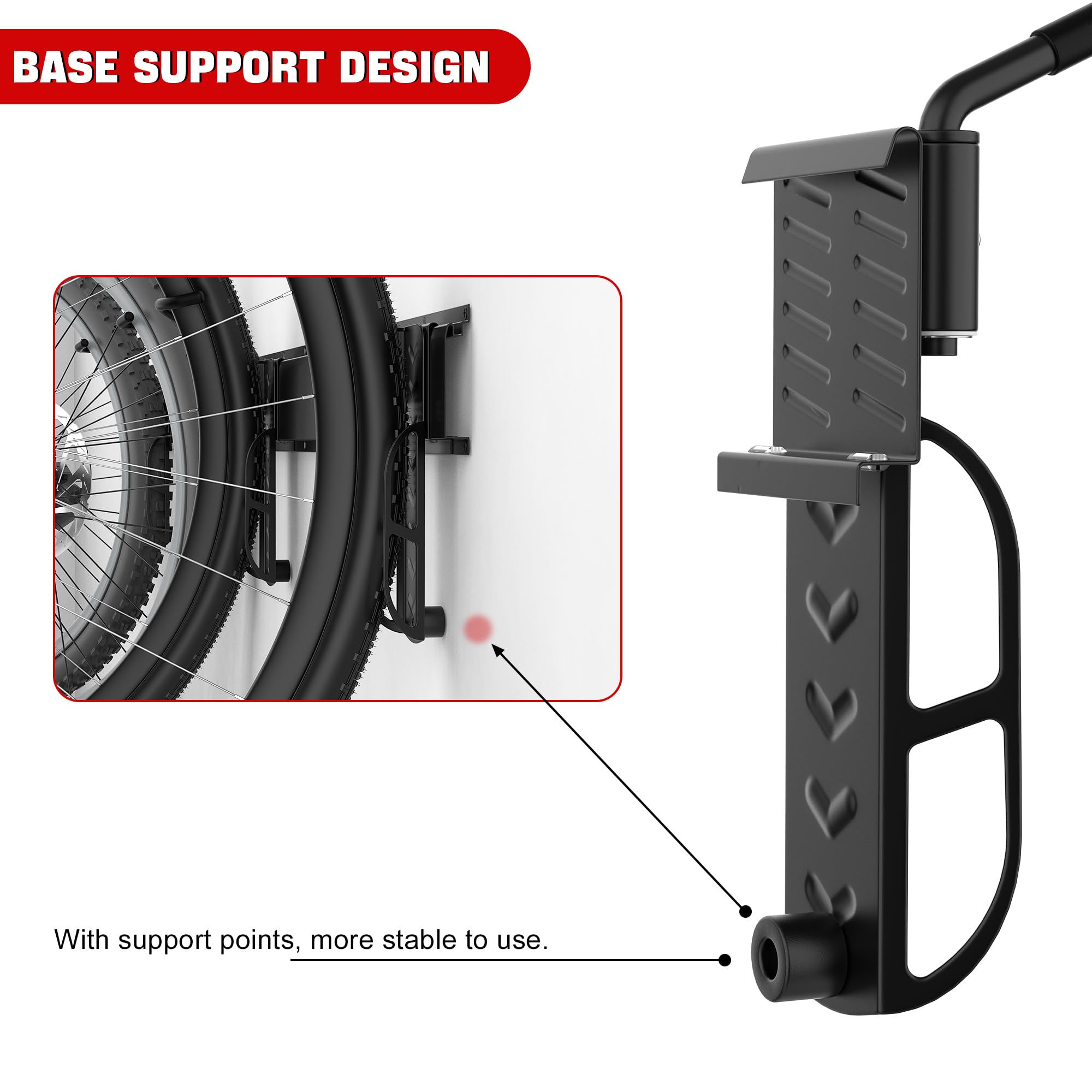 Ultrawall Adjustable Swivel Bike Storage Rack - Wall Mounted Vertical Bicycle Hanger for Garage & Indoor Use - Space Saving Bike Holder for Home, Apartment, and Small Spaces