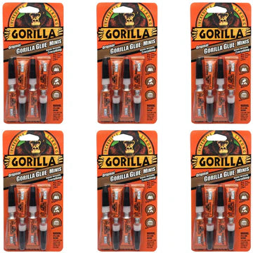 Original Gorilla Waterproof Polyurethane Glue - 24 Pack (3 Gram Tubes) - Strong Bond for Wood, Metal, Ceramic - Perfect for DIY Projects, Home Repairs & Crafts