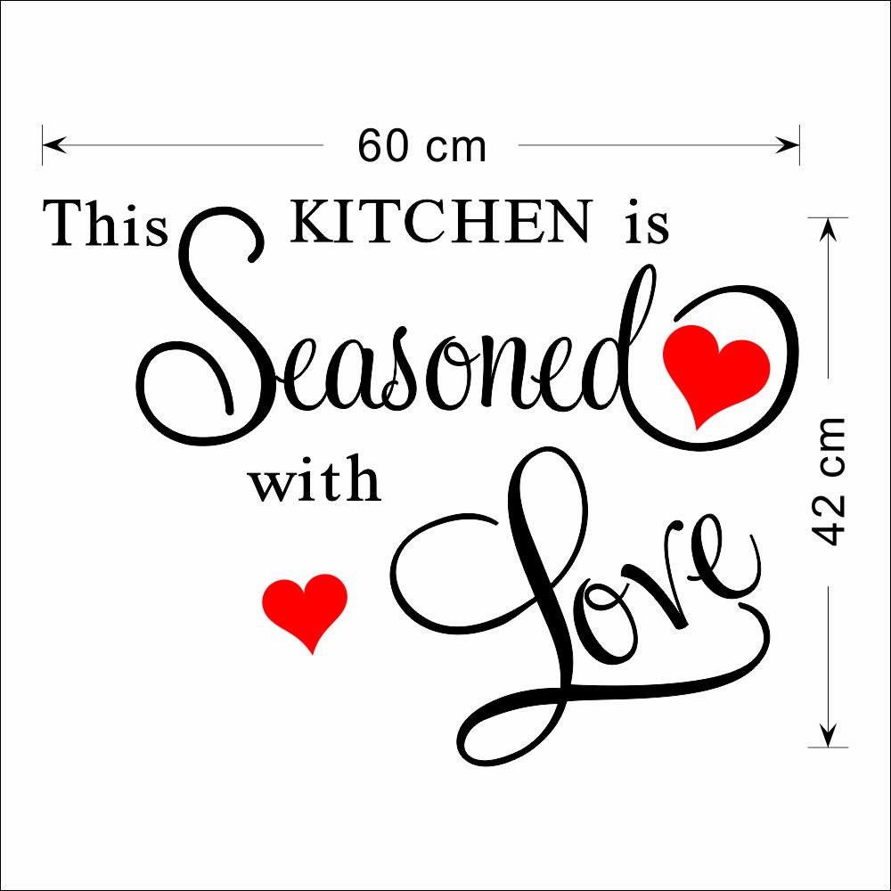 Love Art Kitchen Wall Decal - Removable Vinyl Quote Stickers for Home Decor | Inspirational Kitchen Wall Art for Modern Farmhouse & Apartment Decor