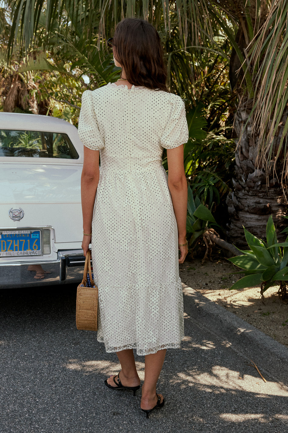 Elegant Nila Lace Midi Dress for Women - Floral Embroidery Summer Party Dress - Perfect for Weddings, Cocktail Parties & Date Nights