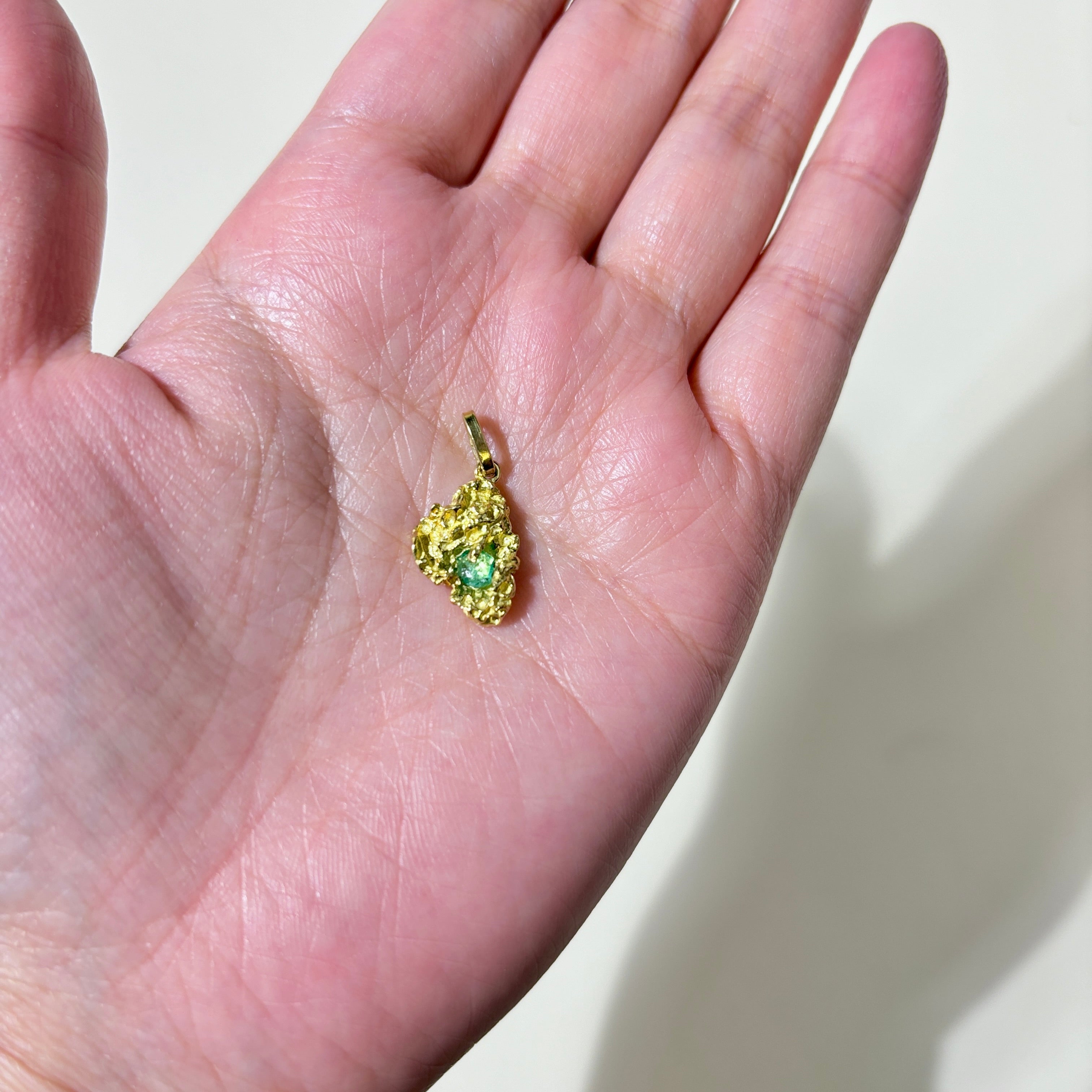 14K Yellow Gold Emerald Pendant Necklace | 0.20ct Natural Emerald Gemstone | Elegant Jewelry Gift for Women | Perfect for Weddings, Anniversaries & Special Occasions