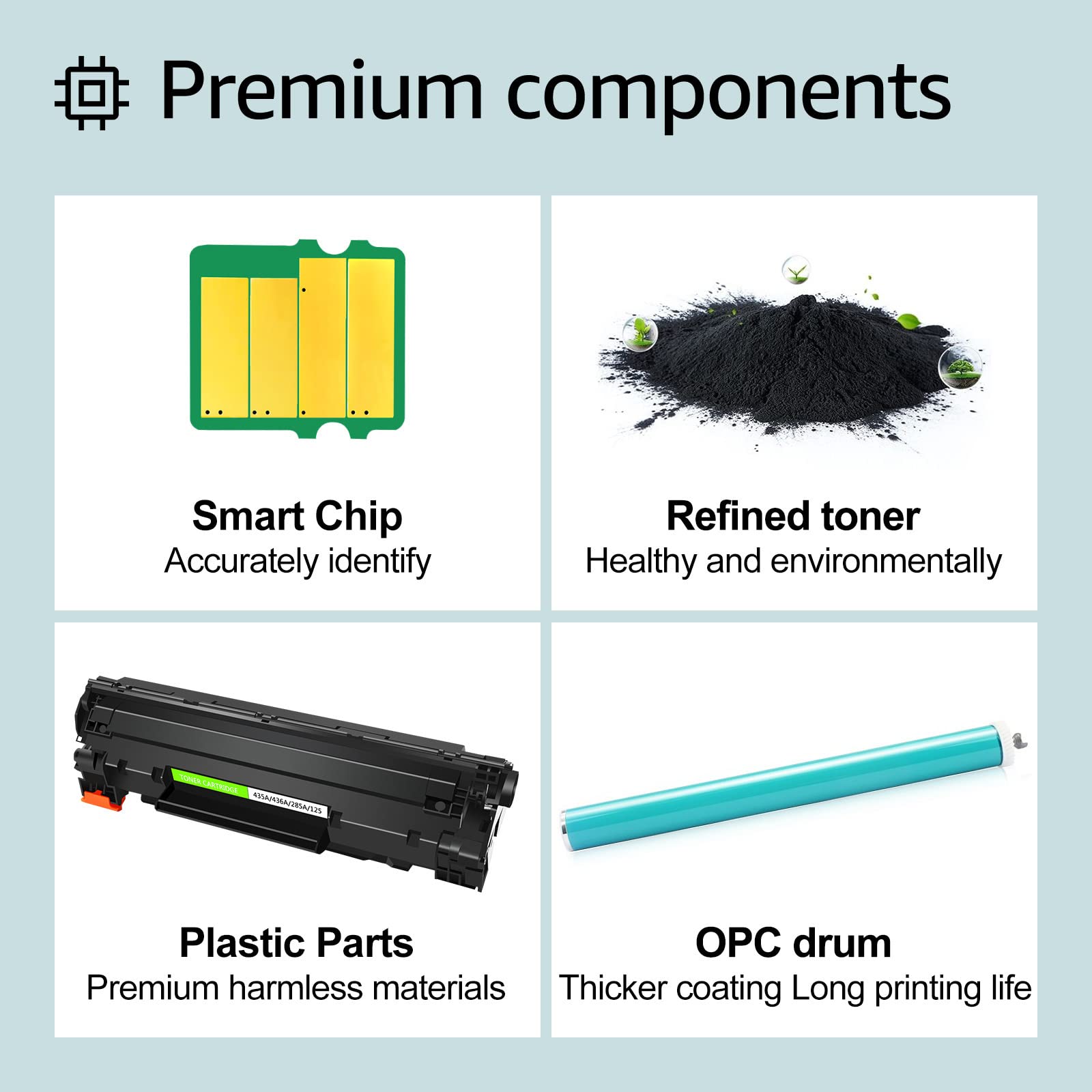 Greencycle 1 Pack CB435A 35A Black Toner Cartridge Replacement for HP LaserJet P1005 P1006 P1007 P1008 P1009 Printers - High Yield, Reliable Printing for Home & Office Documents