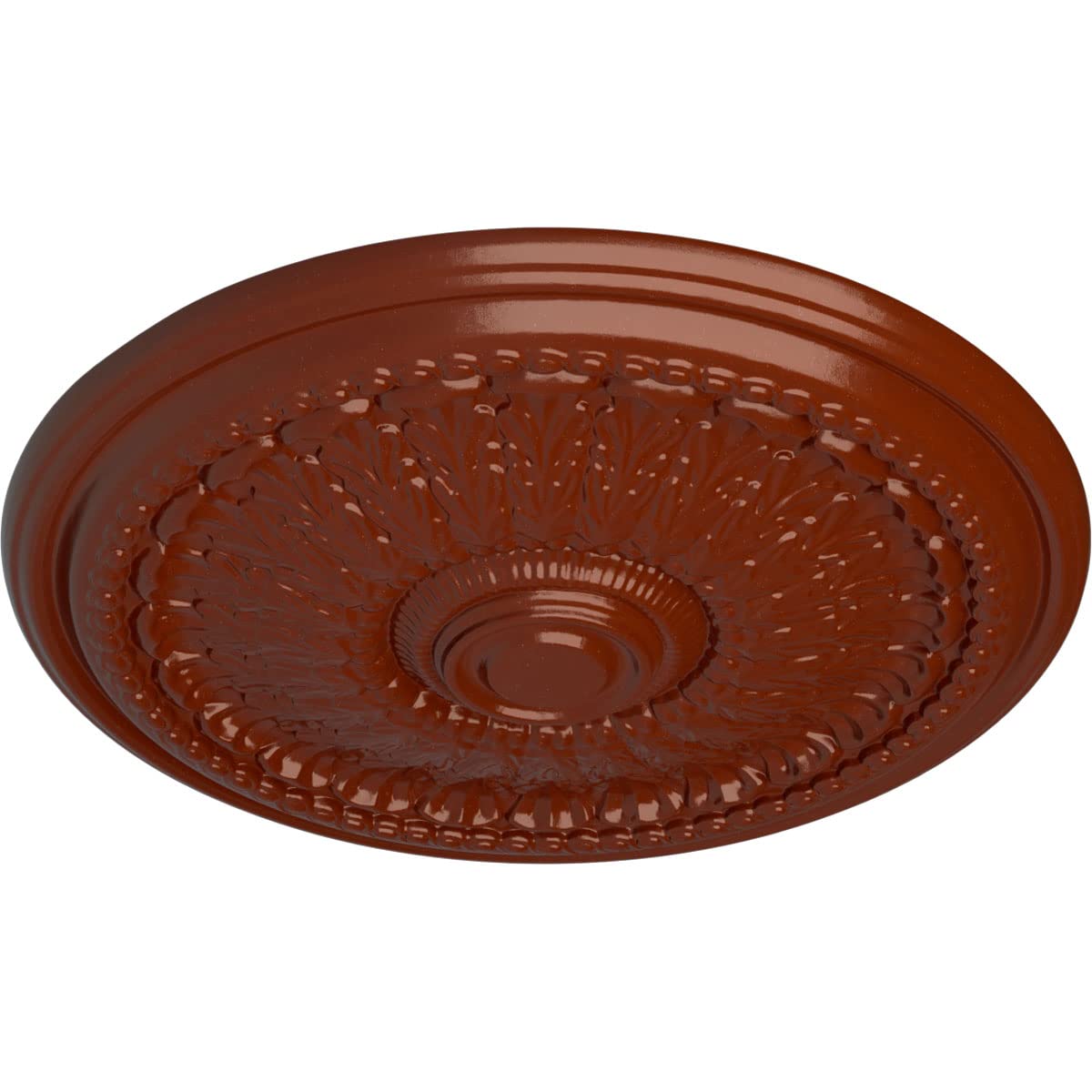 Ekena Millwork Brunswick Hand-Painted Firebrick Ceiling Medallion - Classic Decorative Ceiling Rose for Dining Room, Living Room & Bedroom