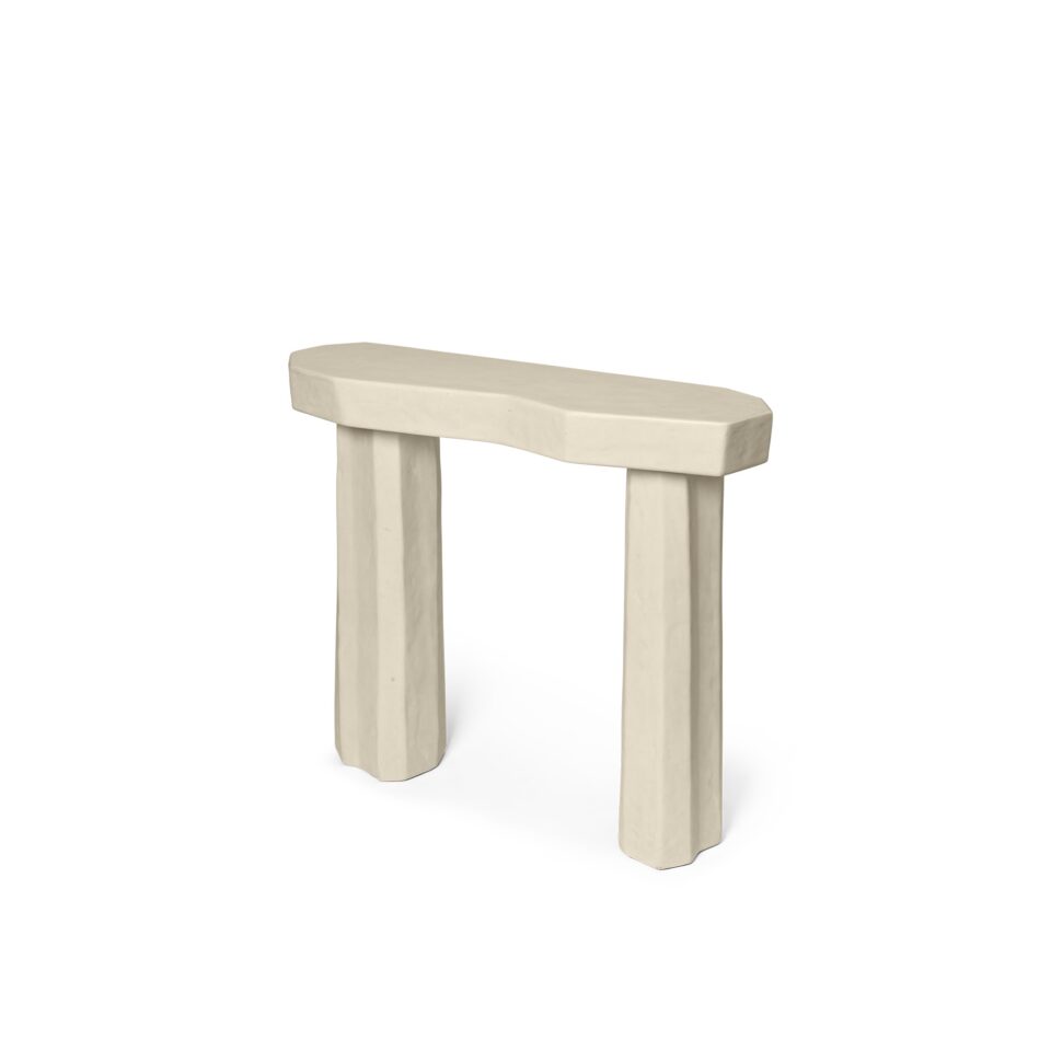 FERM LIVING Staffa Console Table - Ivory White Modern Entryway Table for Hallway, Living Room & Office Decor