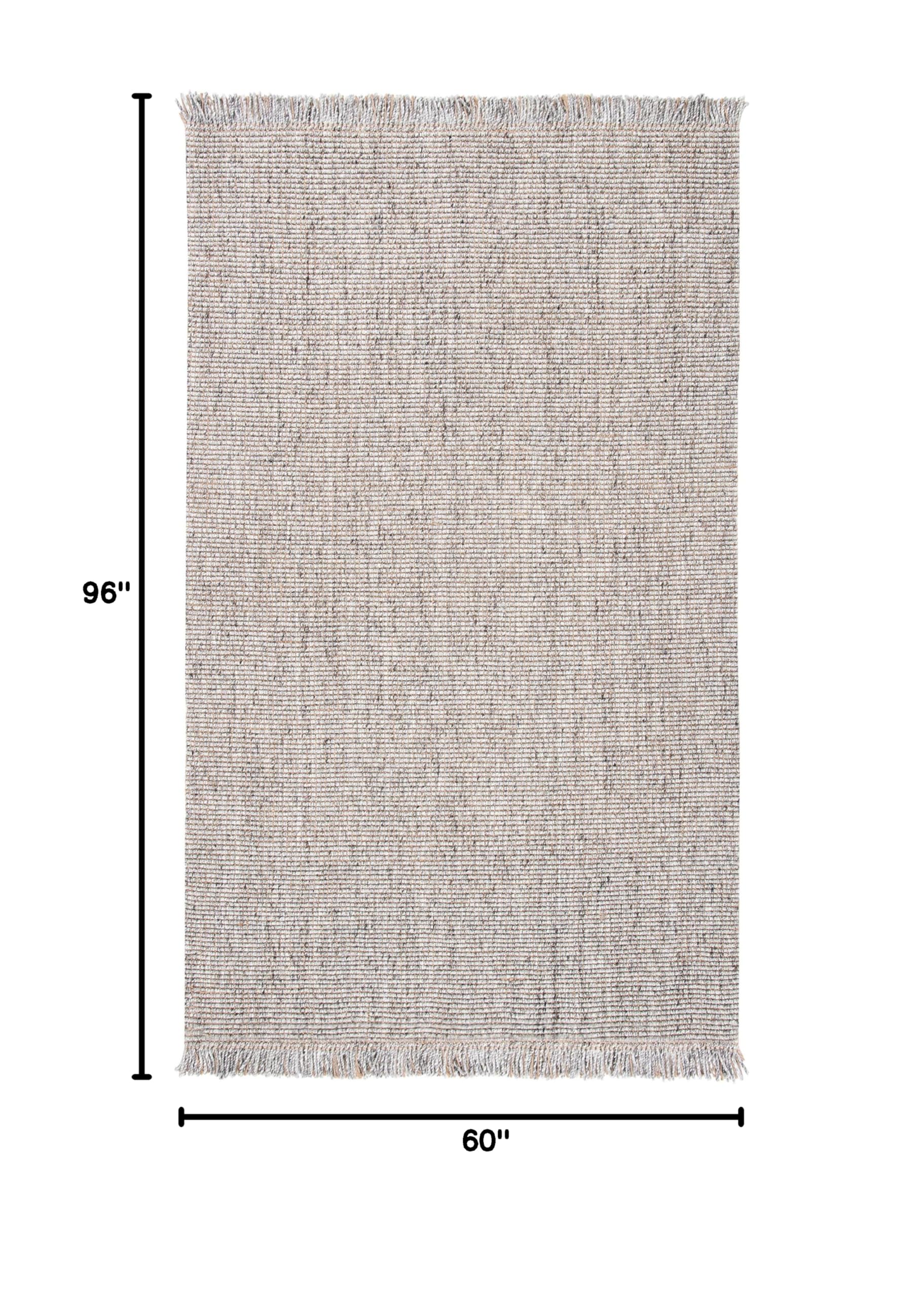 SAFAVIEH Handmade Natural Jute Area Rug 5' x 8' - Grey & Natural Woven Fringe, Eco-Friendly Fiber for Living Room, Bedroom, Dining Room | Durable for High Traffic Areas & Home Decor