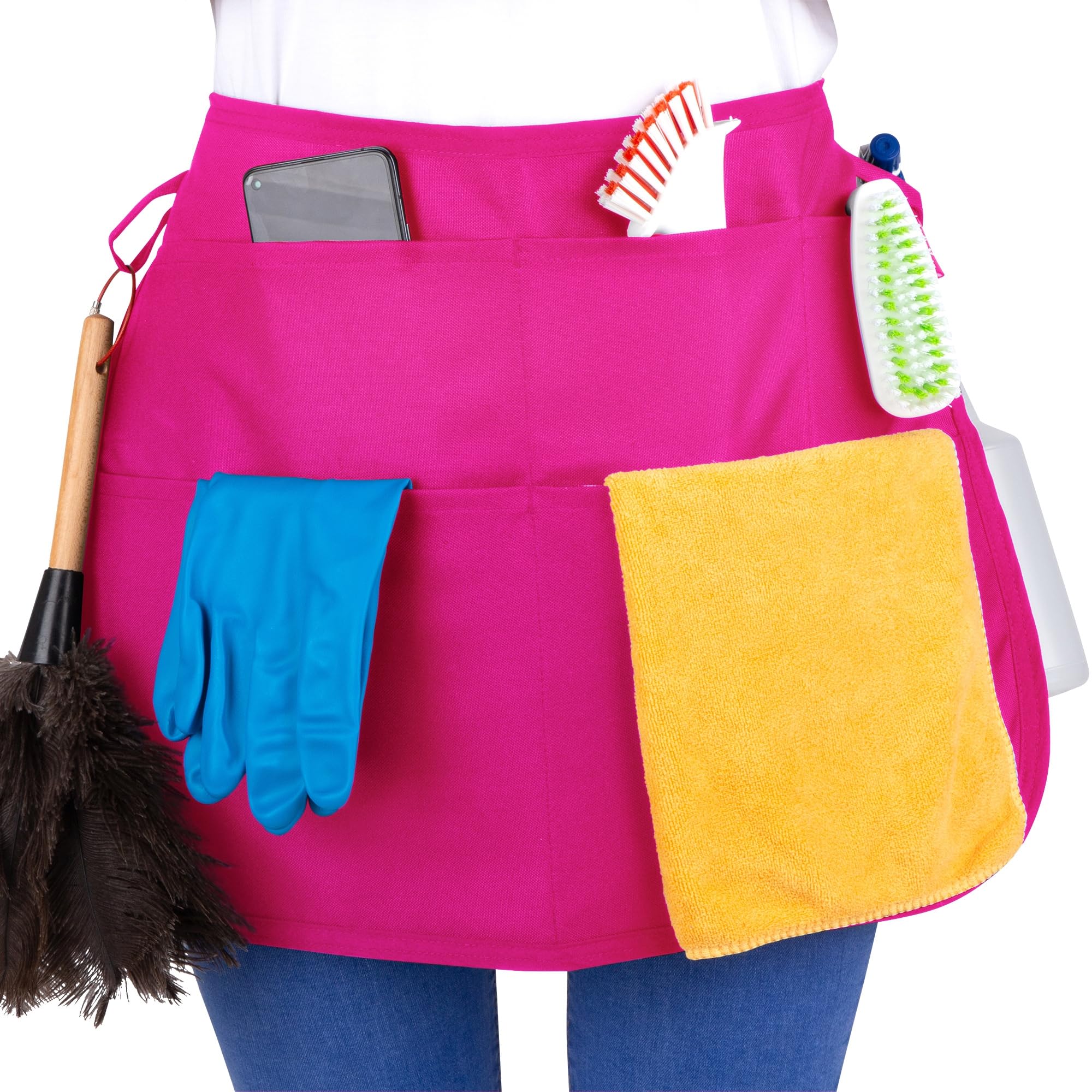 5-Pocket Waterproof Professional Cleaning Apron for Housekeepers & Janitors - Heavy Duty Waist Tool Organizer for Cleaning Supplies - Perfect for Hotels, Restaurants & Home Deep Cleaning