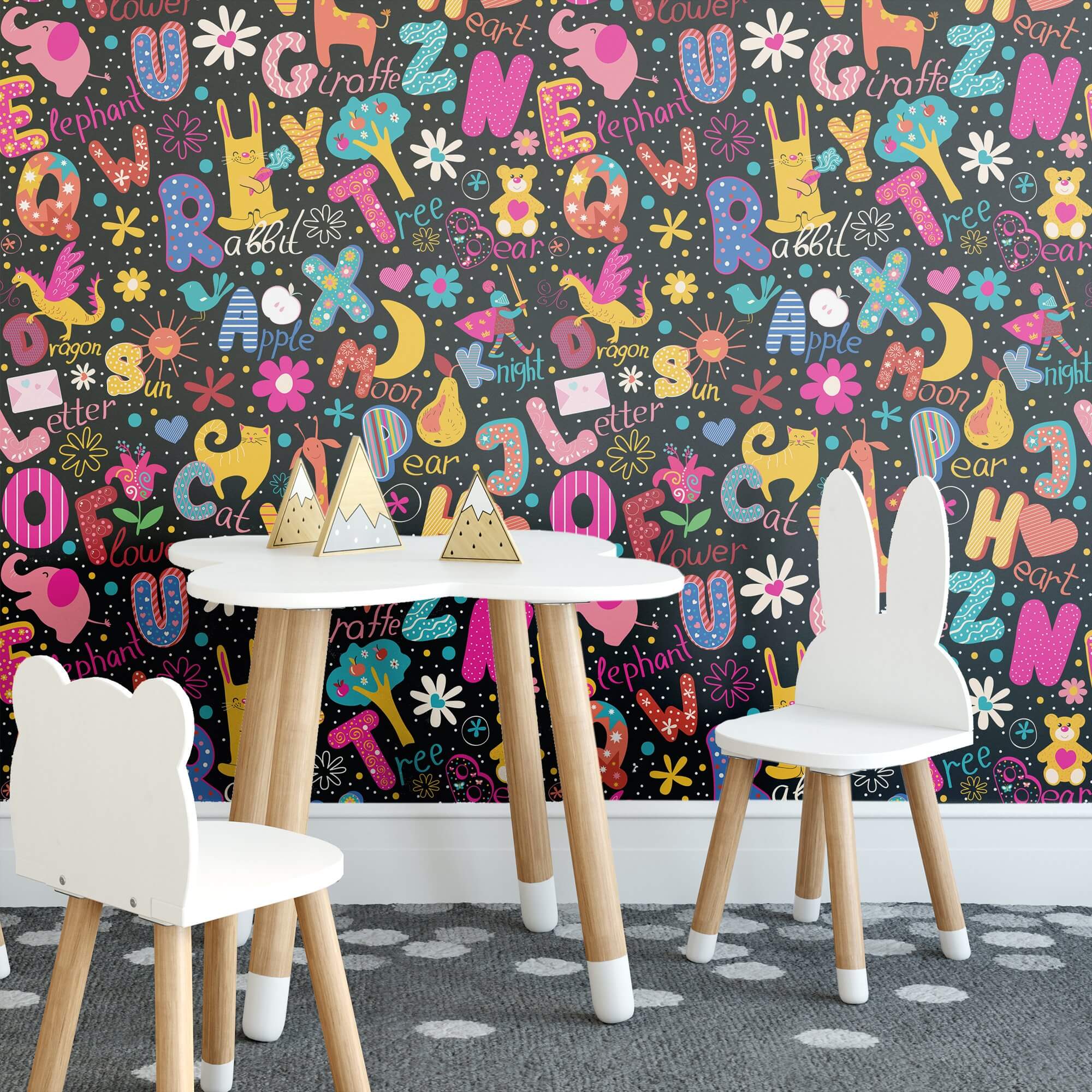 Neon Fantasy Kids Removable Peel & Stick Wallpaper - 1627 - Perfect for Nursery, Bedroom, and Playroom Decor
