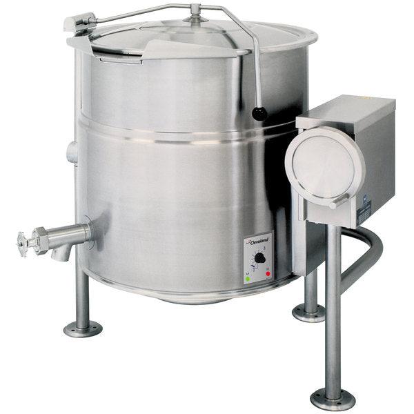 Cleveland KEL 100 T 100 Gallon Commercial Tilting Electric Steam Jacketed Kettle 208/240V - Perfect for Large-Scale Food Production & Brewing