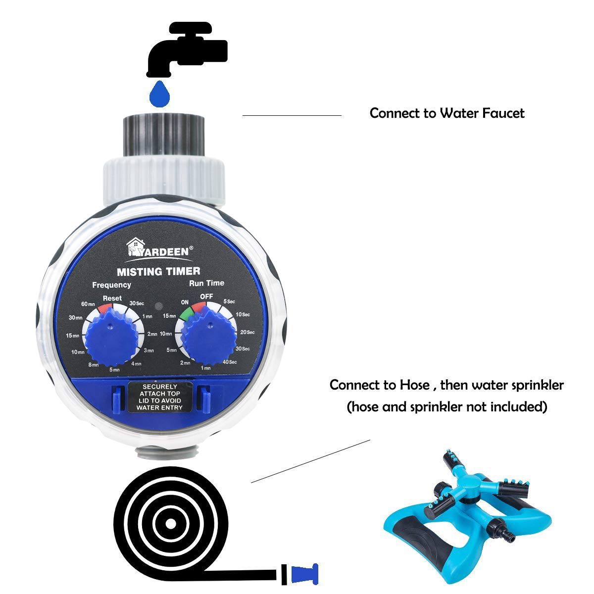 Automatic Electronic Water Timer for Garden Hose - Smart Irrigation Controller with Seconds Fogging & Watering - Perfect for Home, Lawn, and Outdoor Plant Care
