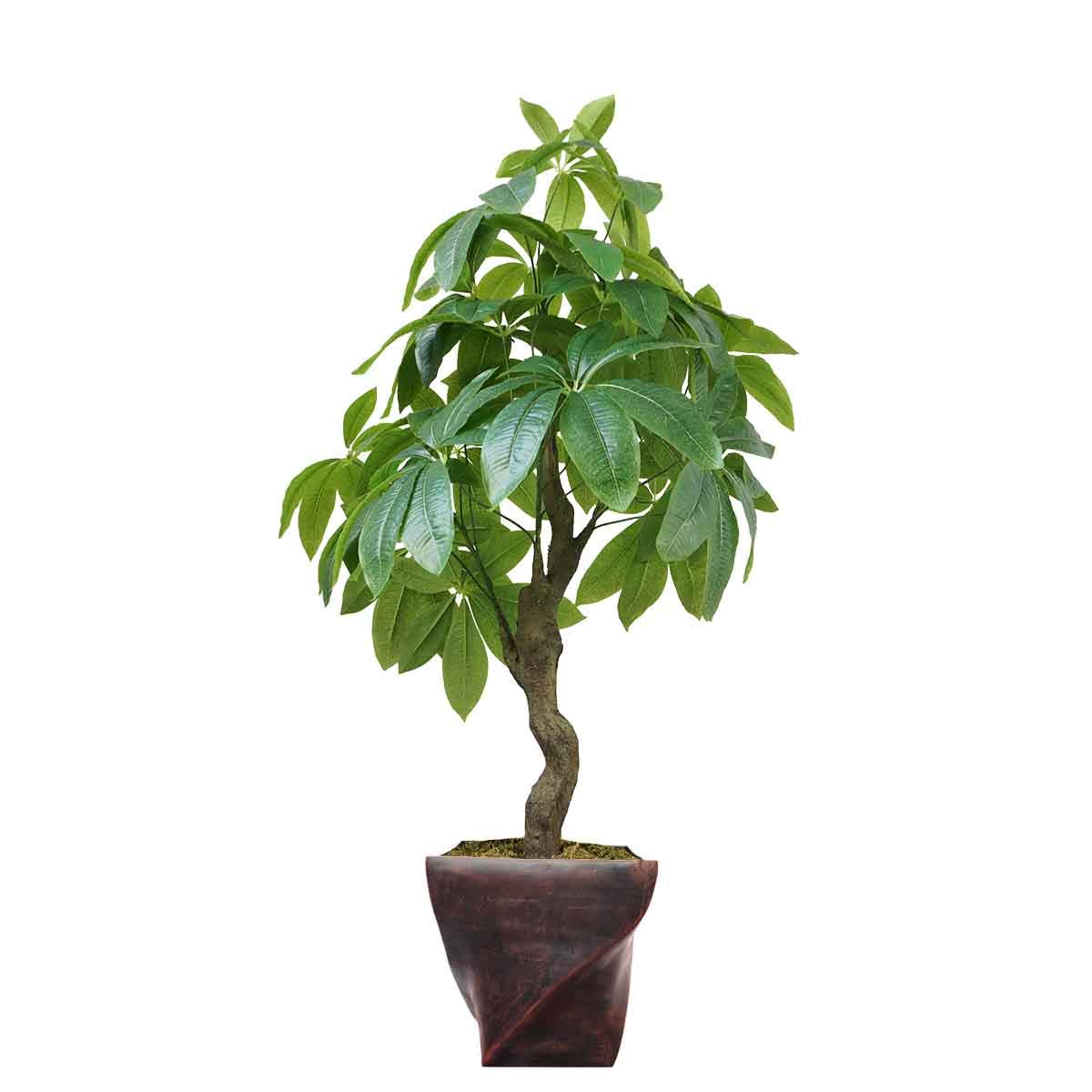 Vintage Faux Money Tree with Real Touch Leaves in Eco-Friendly Planter - Feng Shui Lucky Plant for Home & Office Decor (VHX141203) | Perfect for Living Room, Bedroom, Desk & Gift Giving